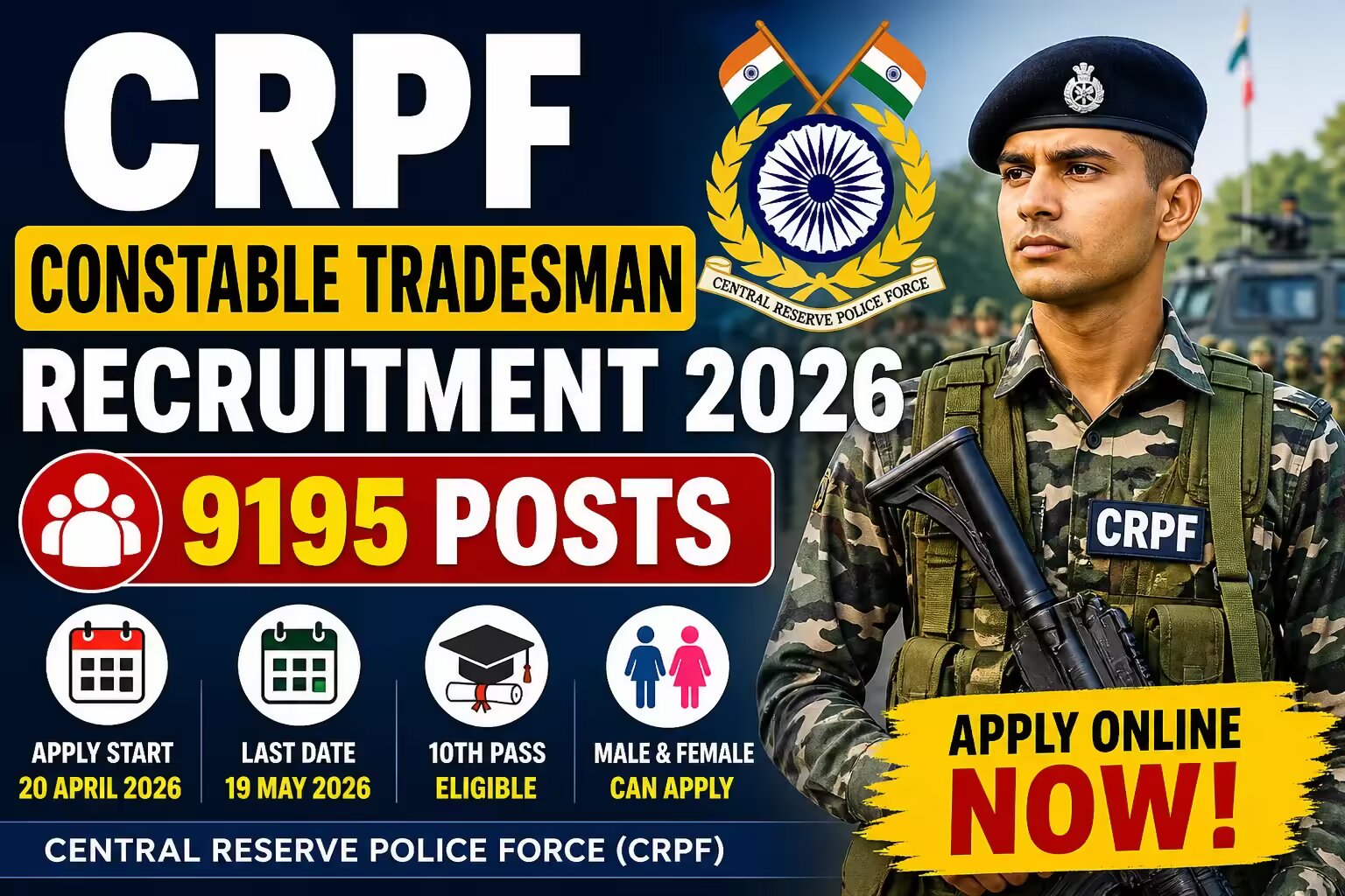 CRPF Constable Tradesman Recruitment 2026